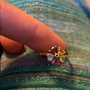 Multiple gem stone ring in gold setting
